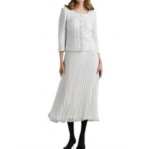 NEW WEILL long pleated midi dress in ecru